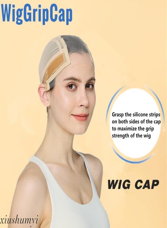 Xiushumyi Wig Cap Lace Wig Grip Cap for Keeping Wigs in Place Wig Cap with Grip Band Make Your Wigs Glue Free Non-Slip Wig Caps for Women(Nude, M) - Image 3